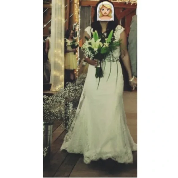 Custom Made Chantilly Lace Wedding Dress